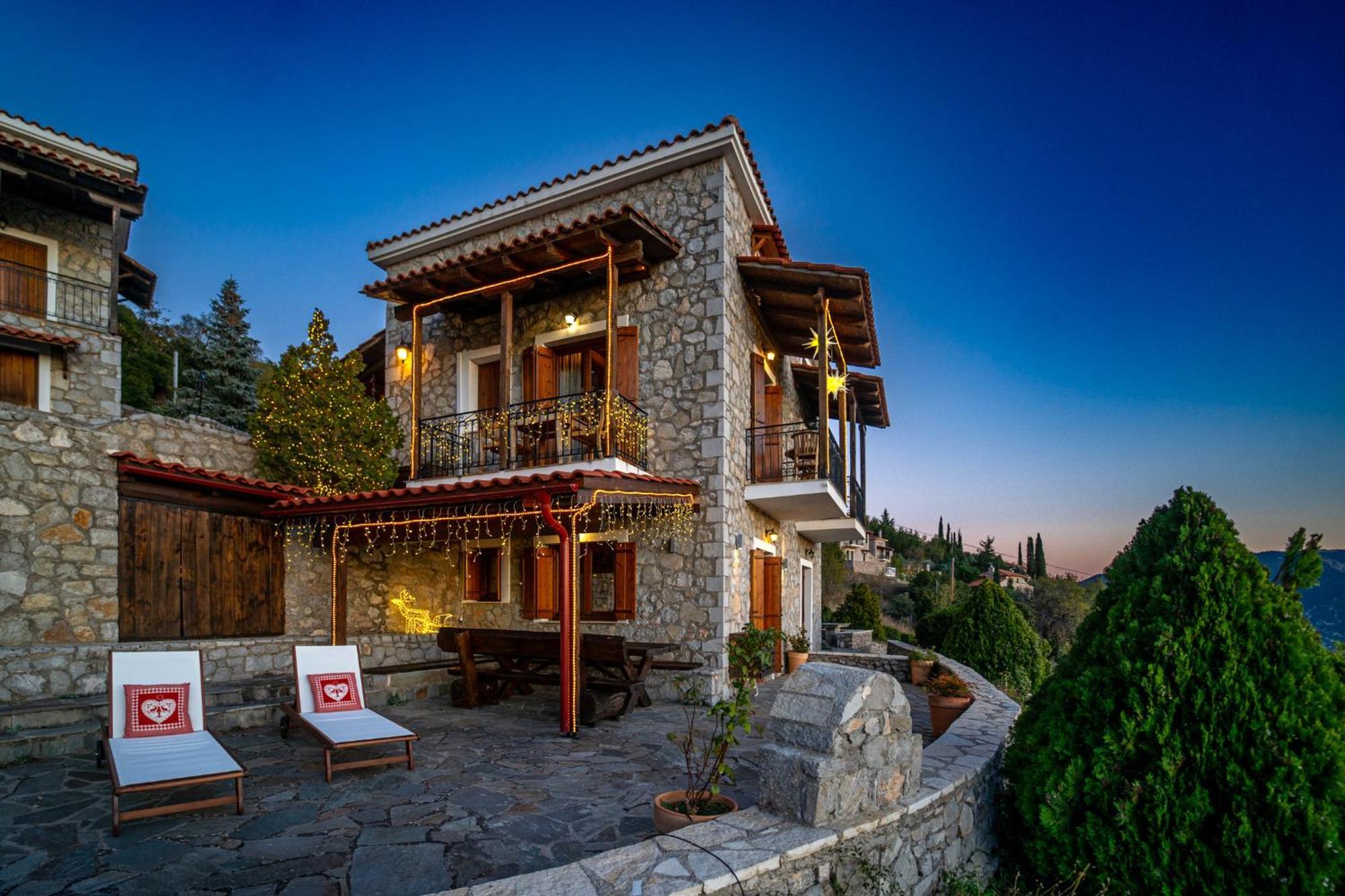 Rock Dandy Deluxe Chalet In Arachova - Delphi, Sauna, Prv Parking, Amazing View Bagian luar foto