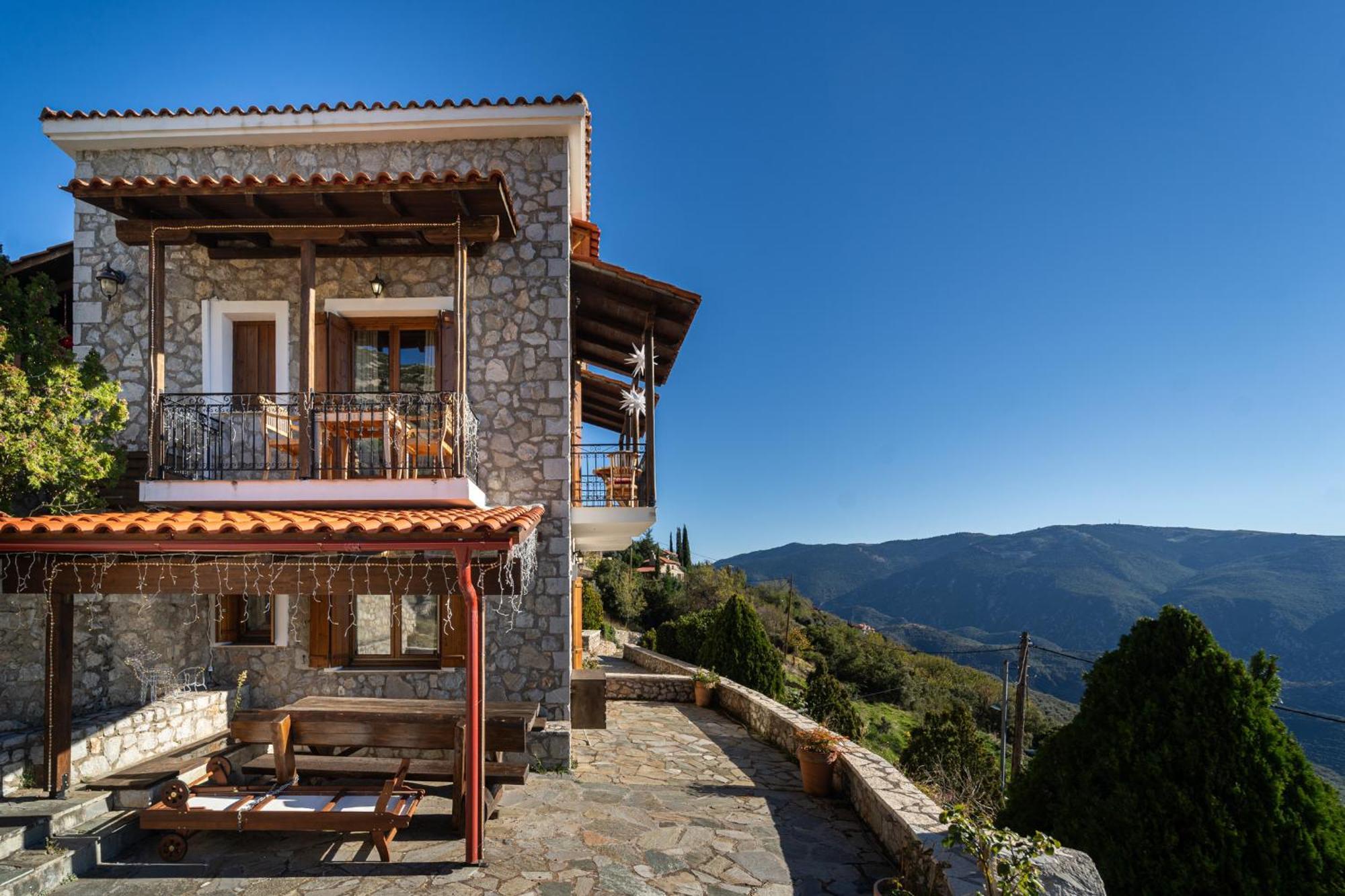 Rock Dandy Deluxe Chalet In Arachova - Delphi, Sauna, Prv Parking, Amazing View Bagian luar foto